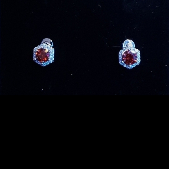 Moissanite Jewelry - Moissanite Watermelon Red Earrings #24